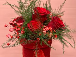 Pot rose rosse