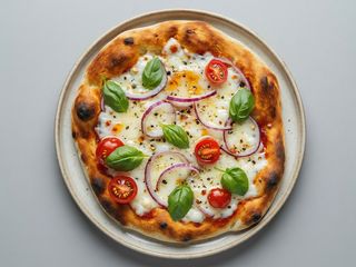 Pizza panna e gamberetti