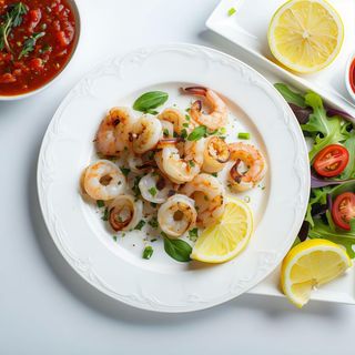 Calamari alla griglia con contorni