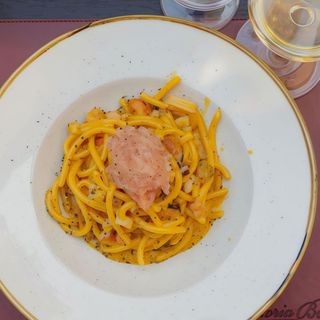 Pici in carbonara di mare