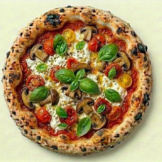 Pizza porcini e burrata