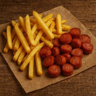 Patate fritte con wurstel