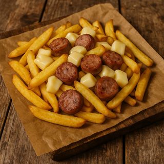 Patate fritte con salsiccia e provola