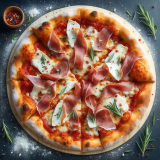 Gorgonzola, speck, mozzarella