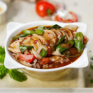 54 Anatra piccante con peperoni e cipolla