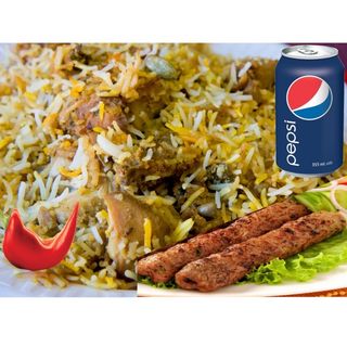 Special chicken Biryani più seek kebab 