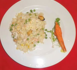 Riso con frutti di mare alla piastra