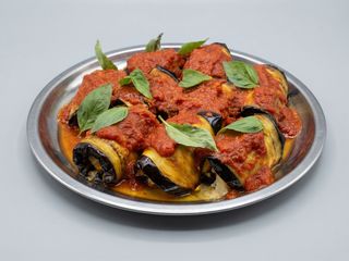 Involtini di melanzane con ripieno gamberi 4pz