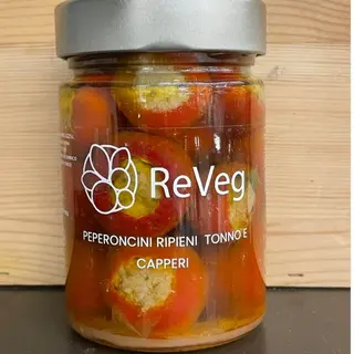 Peperoni bottone ripieno di tonno e capperi 290 gr