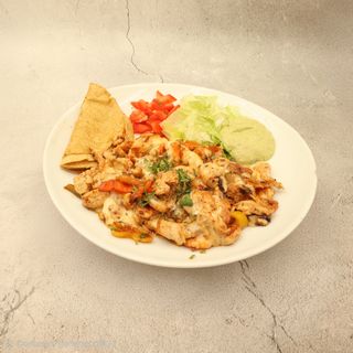 Alambre de pollo y camarones