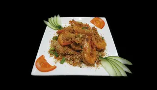 9 Gamberi in salsa croccante 