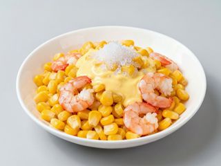 玉米虾 Gamberetti con mais e maionese