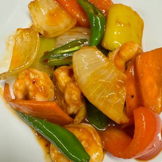 辣子虾 Gamberi in salsa piccante