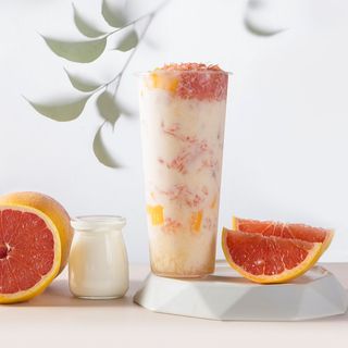 latte cocco con mango e pompelmo