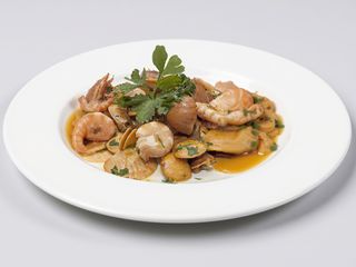 80 Gamberi con funghi e bambu