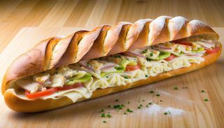 Panino con petto di pollo arrosto e contorno