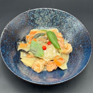 71. pollo in latte di cocco con curry verde tailandese