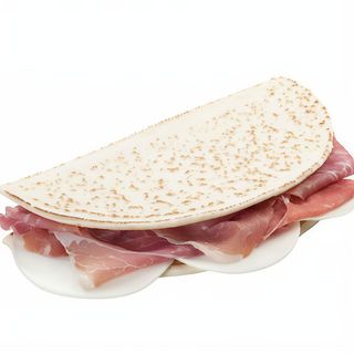 Piadina con prosciutto crudo e mozzarella