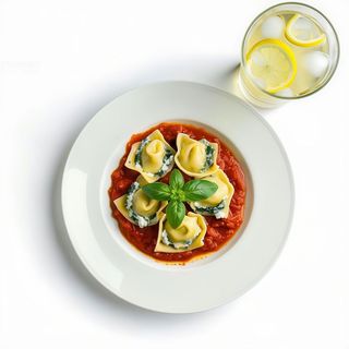 Menù tortelloni con ricotta e spinaci al basilico