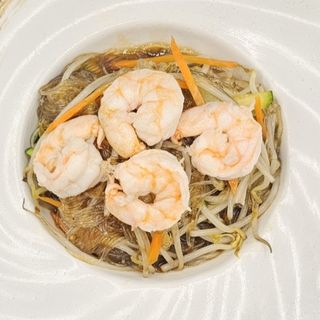286. Spaghetti di soia con gamberi