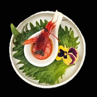 202. Amaebi truffle carpaccio