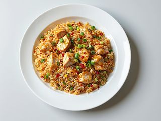 Riso saltato con pollo al curry