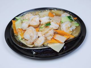 40 Gamberetti con verdure miste alla piastra