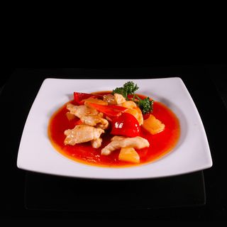 Pollo con salsa agrodolce