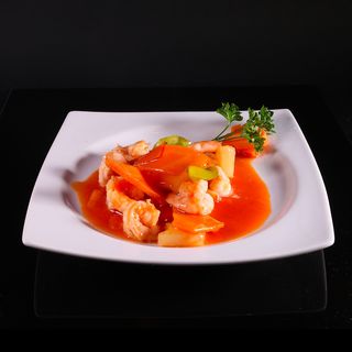 Gamberi con salsa agrodolce