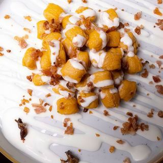 Gnocco fritto alla carbonara