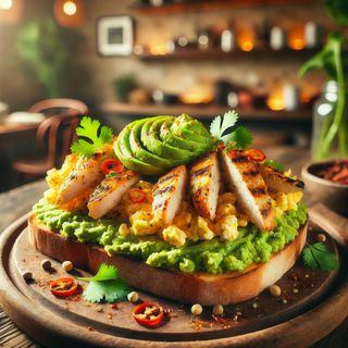 Avocado toast con pollo
