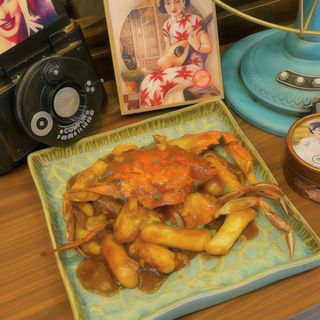 602 Gnocchi saltati con granchio alla shanghanese 本帮螃蟹年糕