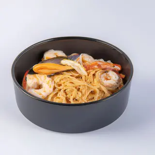 176. Gamberetti, bambù e funghi