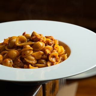 Orecchiette, 'nduja, salsiccia e porcini