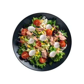 Insalata Tonno, mozzarella, mais, pachino, cipolla croccante