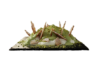 Mille foglie scomposta al pistacchio