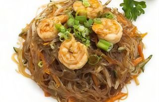 114. Spaghetti di soia con gamberetti