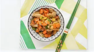W1. Gnocchi di riso saltati con gamberi