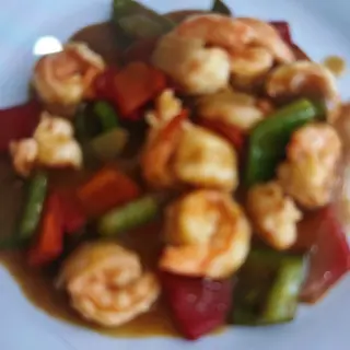 175. Gamberetti in salsa di verdure