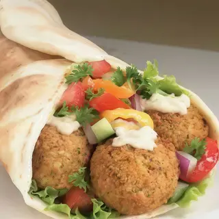 Piadina falafel vegetariano