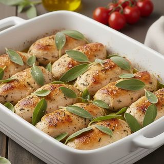 Controfiletto di pollo olio e salvia