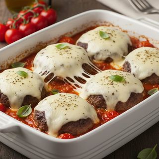 Hamburger al forno con mozzarella