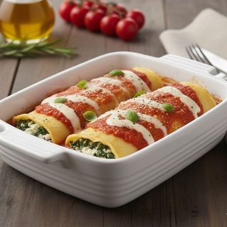Crespelle gratinate con pomodoro e besciamella (2 pezzi)