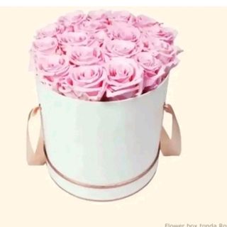 flower box tonda con Rose rosa