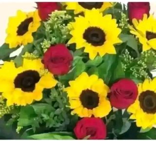 7 girasoli e 5 rose rosse