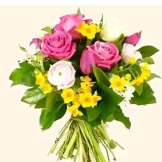 Bouquet fuxia giallo e bianco