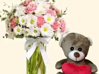 bouquet di Margherite Olandesi e pelushe piccolo