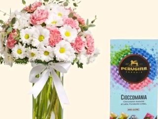 bouquet di Margherite Olandesi e cioccolatini