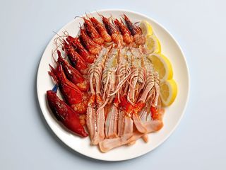 Cruditè - scampi e gambero rosso