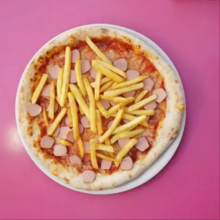 Pizza wurstel patatine